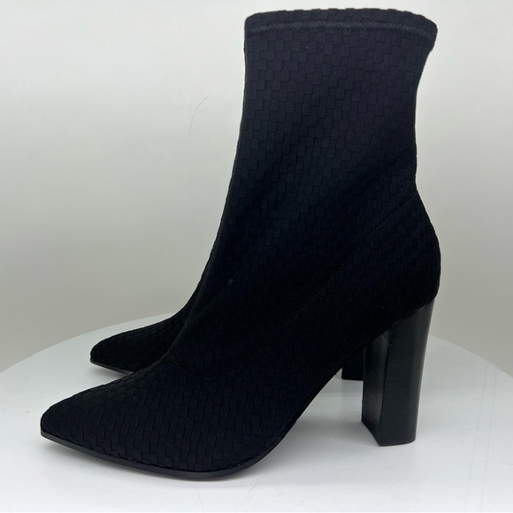 Fergie Shoes - Fergie Taryn Ankle Boot Booties Black Basketweave Geometric Dressy Office Career